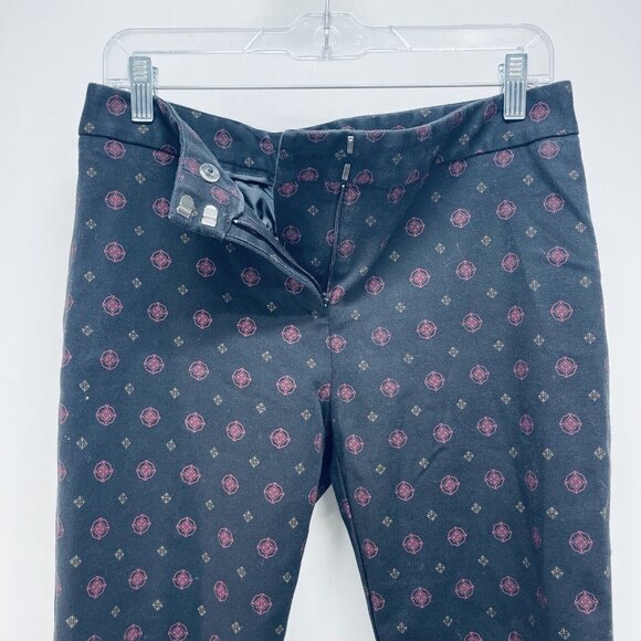 LIZ CLAIBORNE Pants Size 8 Women’s Career Emma Classic Patterned Crop Black - Picture 6 of 10